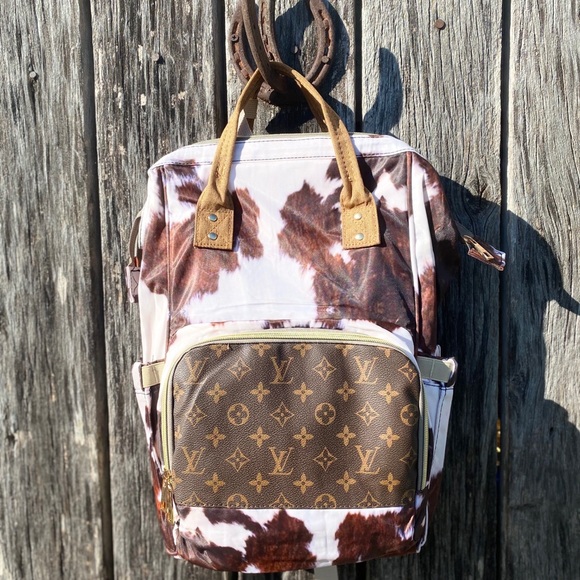 cow print diaper bag